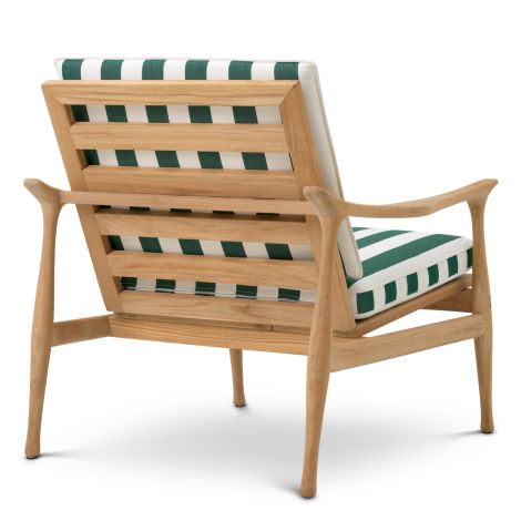 Outdoor Chair Manzo natural teak florent green incl cushions
