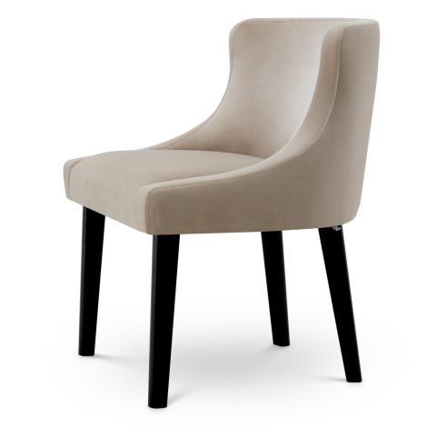 Dining Chair Chavelle black finish torrin natural velvet