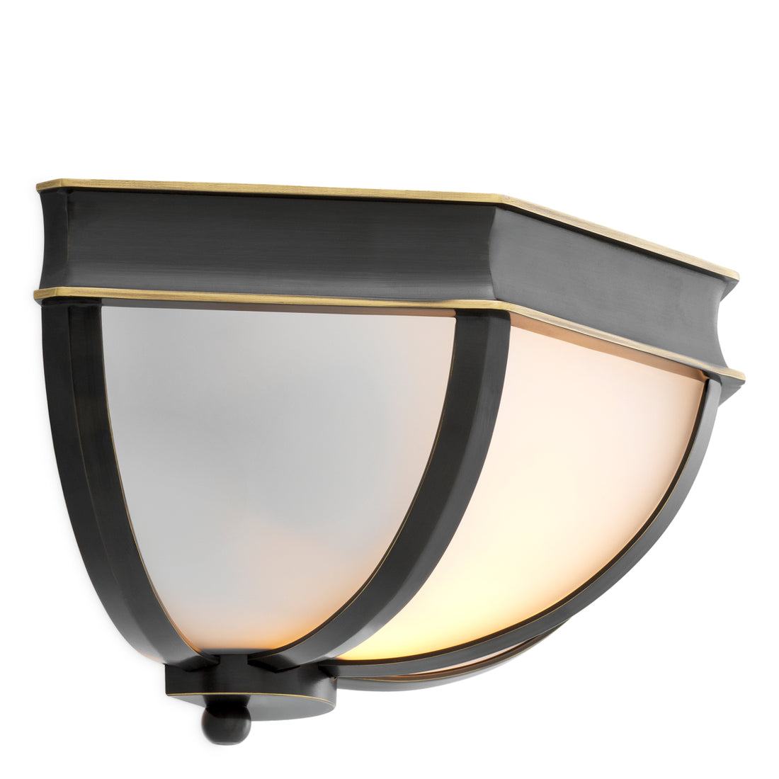 Wall Lamp Jenkins bronze highlight finish white glass