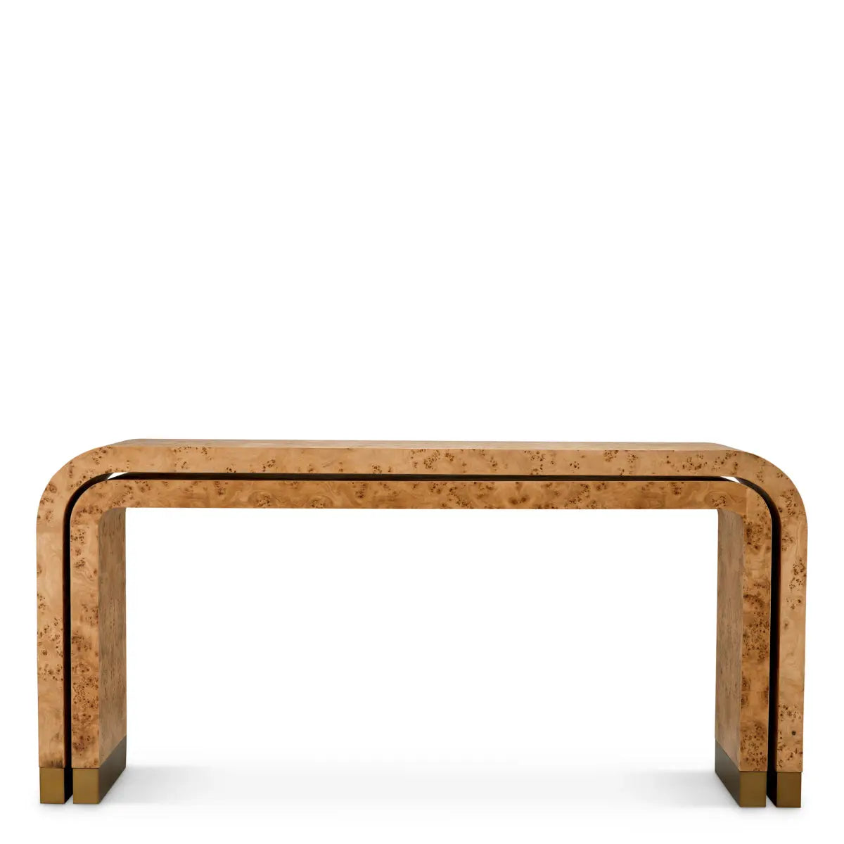 Console Table Quinton light brown mappa burl veneer nested set of 2
