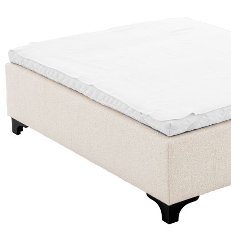 Bed Set Mavone bouclé cream 160 x 200 cm