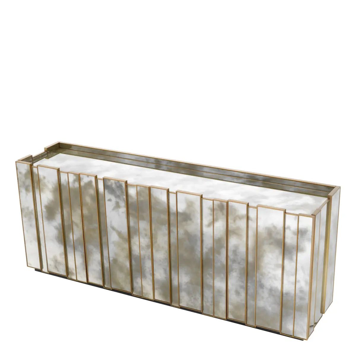 Dresser Nottingham antique mirror glass brushed brass finish