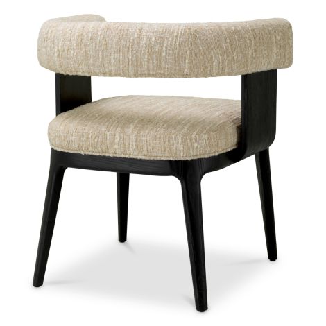 Dining Chair Dubois black oak veneer bouclé sonata cream