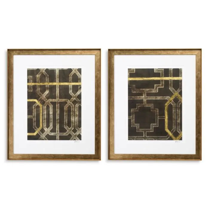 Print Trellis Pattern by Ethan Harper II set of 2 Eichholtz