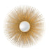 A gold finish convex mirror with a sunburst silhouette frame.