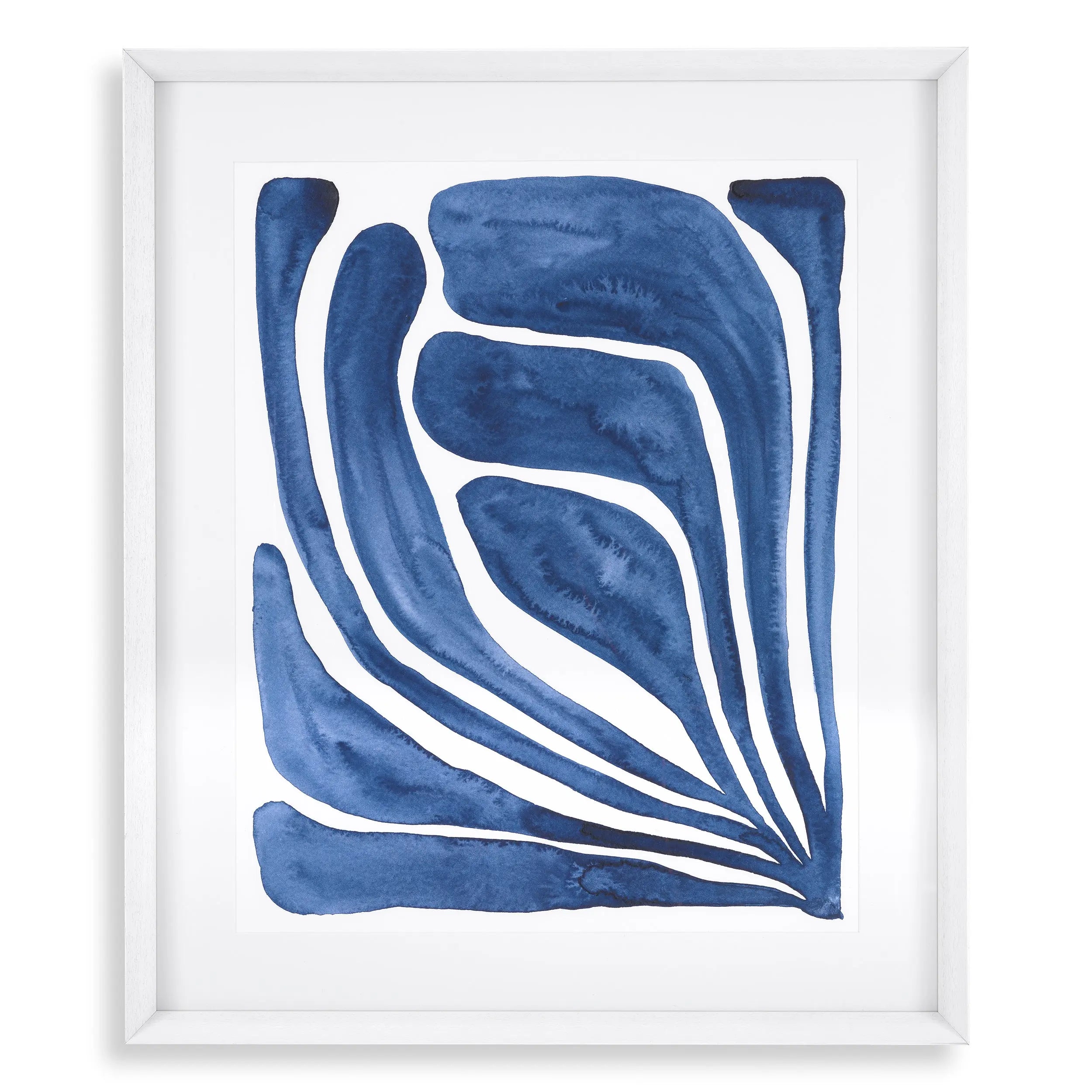 Print Blue stylized leaf set of 2 Eichholtz