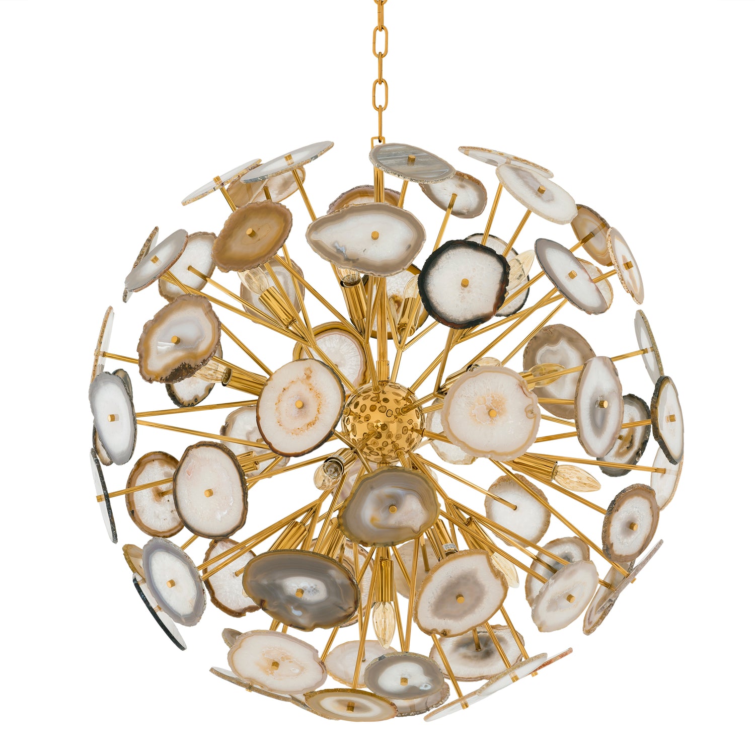 Chandelier Branquinho L gold finish agate pcs