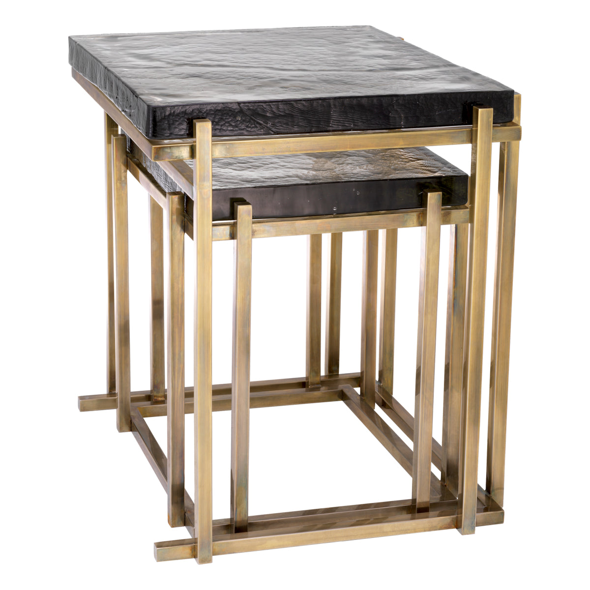 Side Table Niemeyer vintage brass finish set of 2