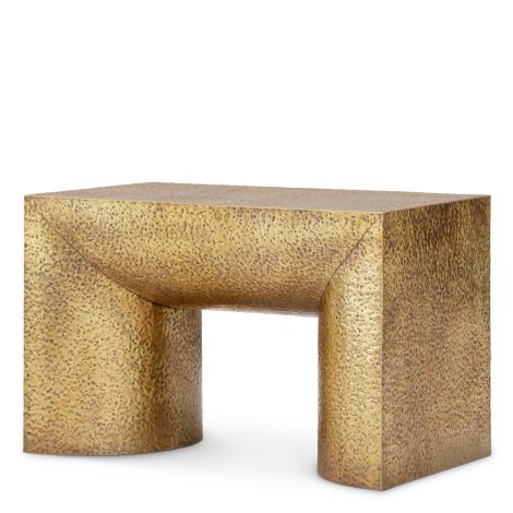 Side Table Drayton hammered vintage brass finish