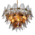 Chandelier Brooks antique brass finish light smoke glass