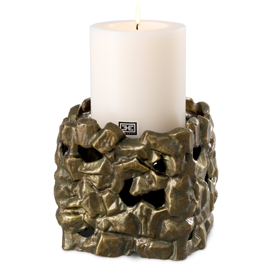 Candle Holder Siracusa S vintage brass finish