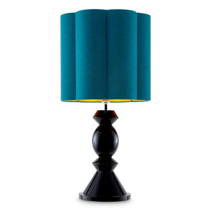 CDJ Table Lamp Dionne piano black finish incl turquoise shade