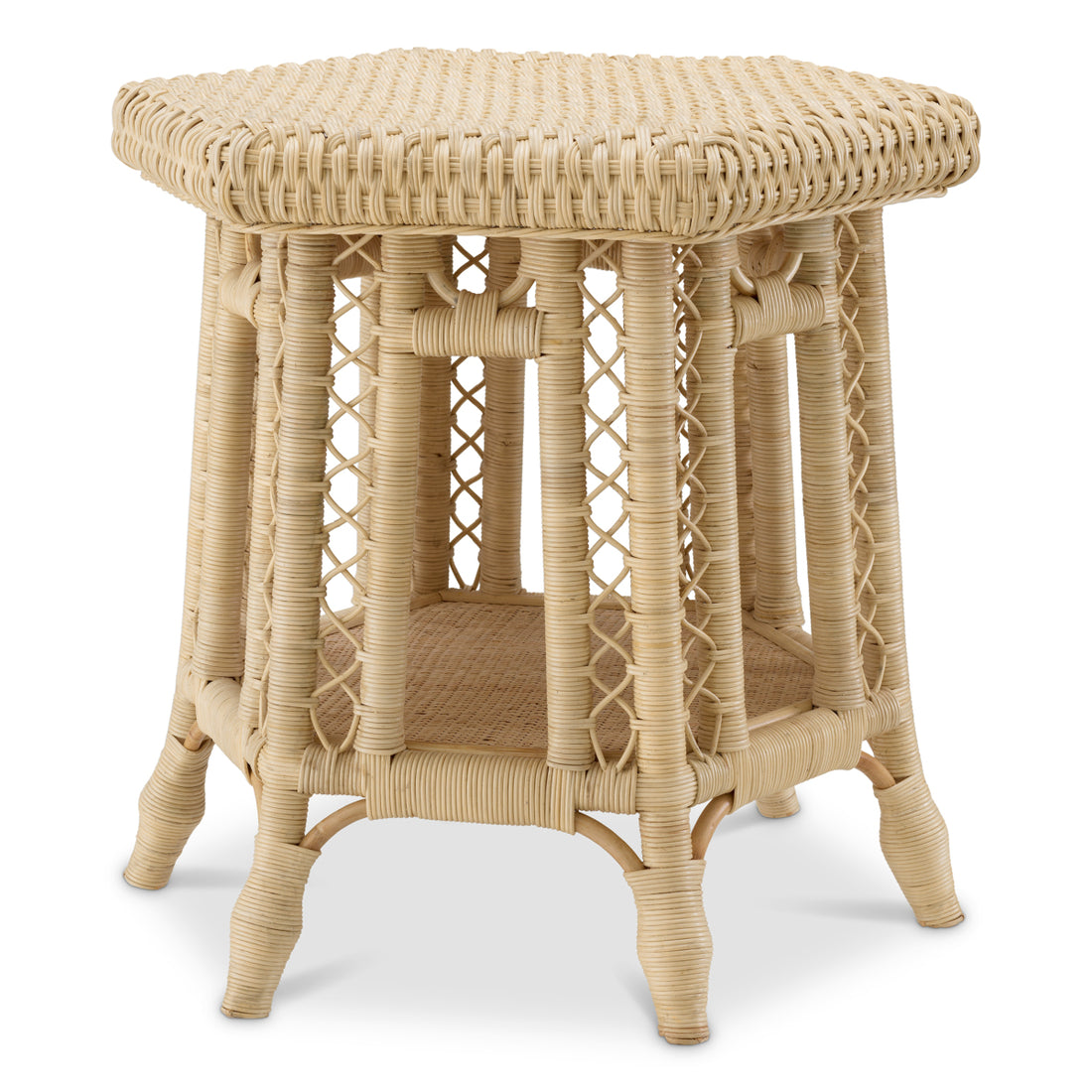 Side Table Saba Hexagon natural rattan