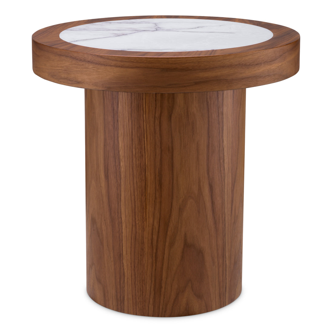 Side Table Presedio walnut veneer biano lilac marble top