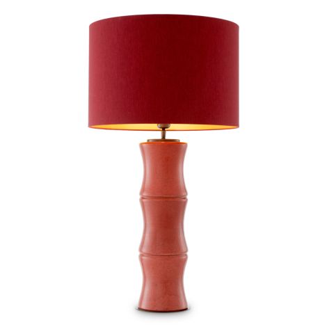 Table Lamp Bonny coral red ceramic incl shade