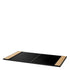 Desk Blotter Taos black leather natural rattan