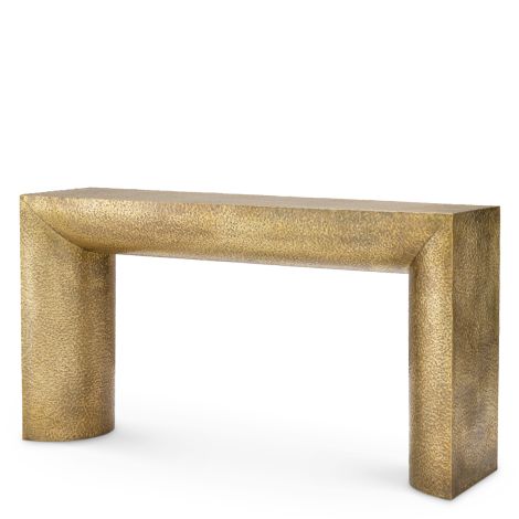 Console Table Drayton hammered vintage brass finish