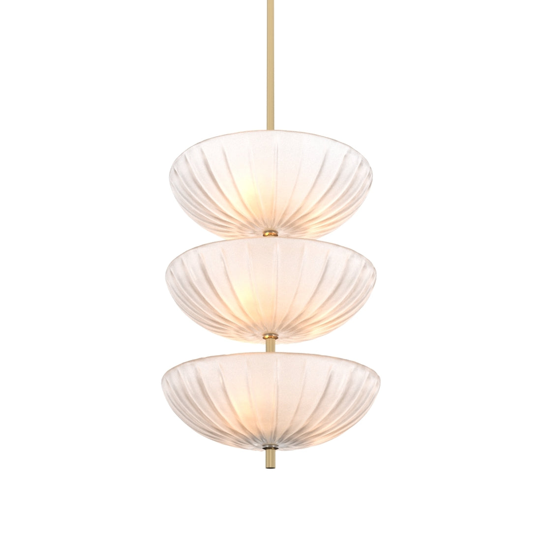 Chandelier Maranello antique brass finish frosted glass