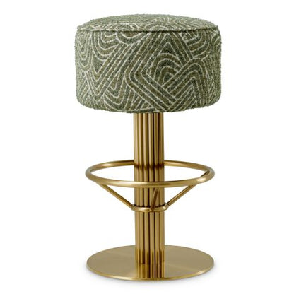 Bar Stool Carleton camari green brushed brass finish