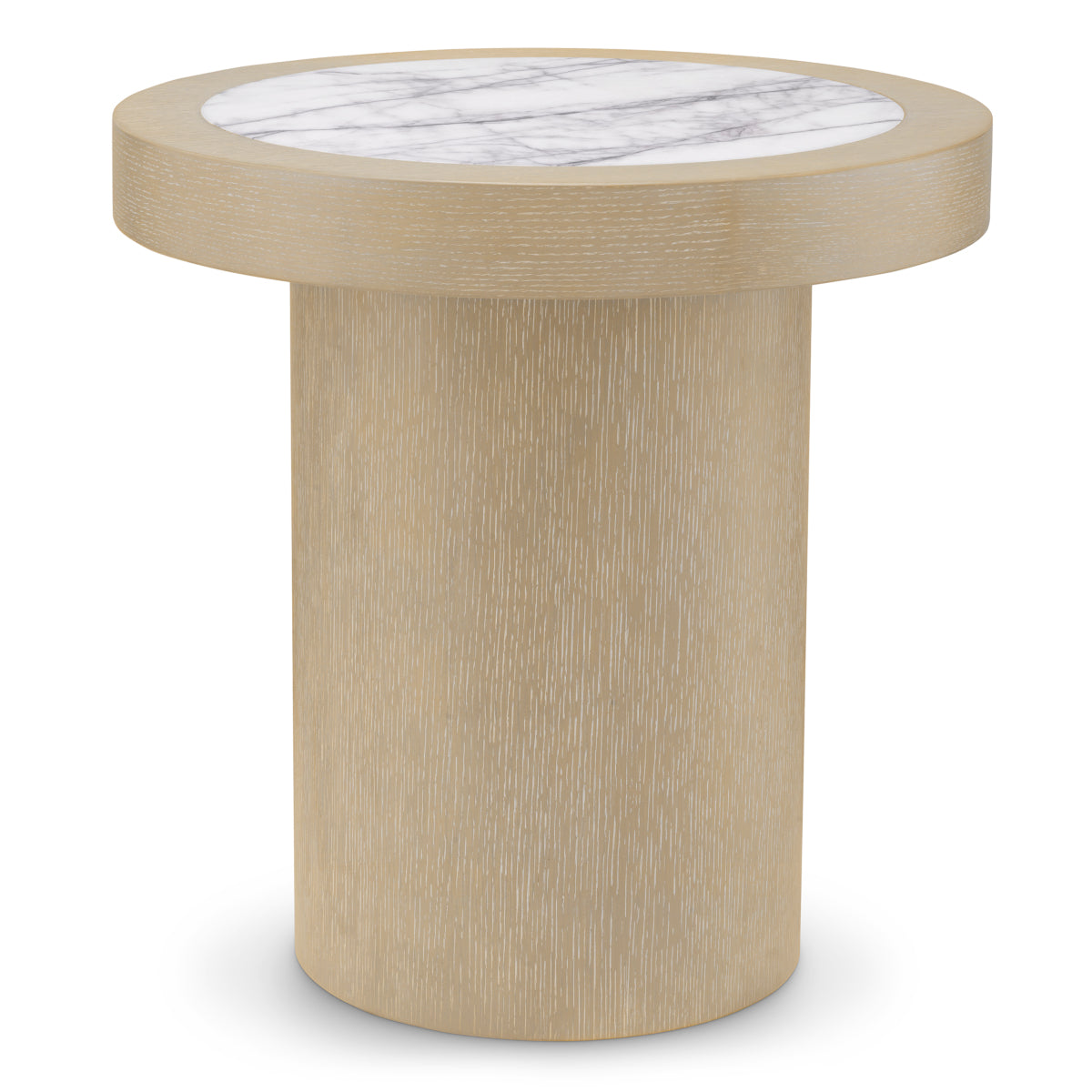 Side Table Presedio washed oak veneer biano lilac marble top