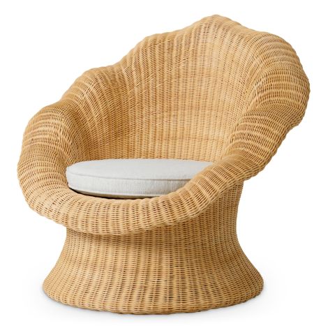 Lounge Chair Somerly natural rattan sentier cream