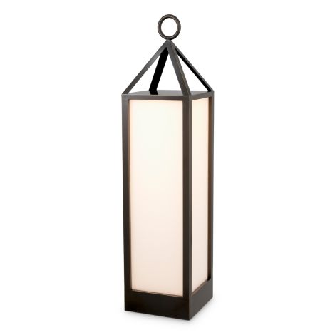 Outdoor Lamp Riserva XL bronze highlight finish white glass