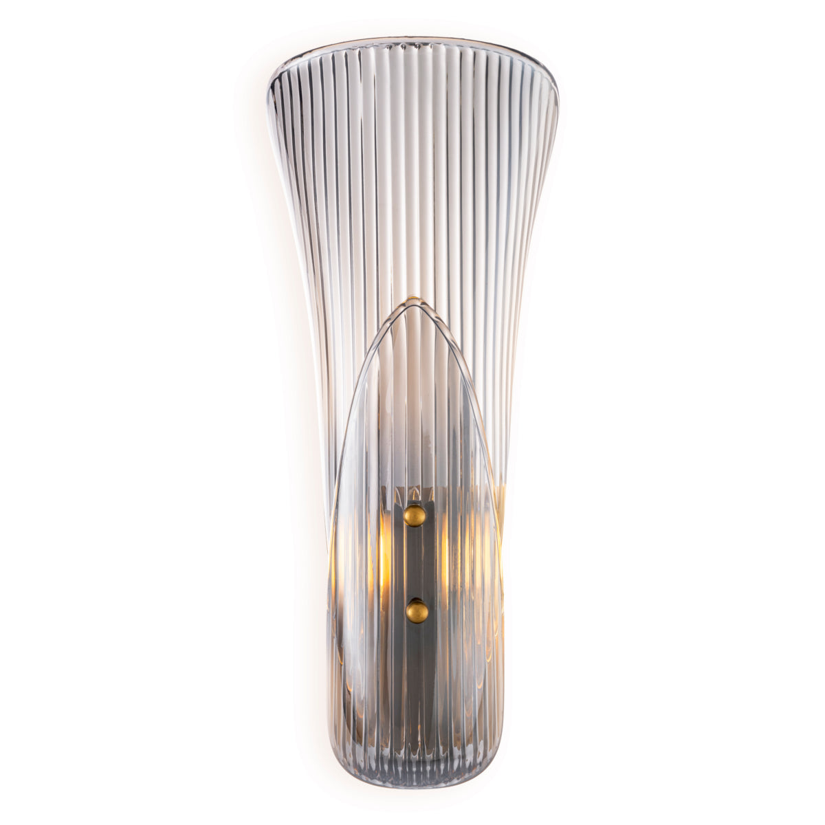 Wall Lamp Amun brushed brass finish smoke glass