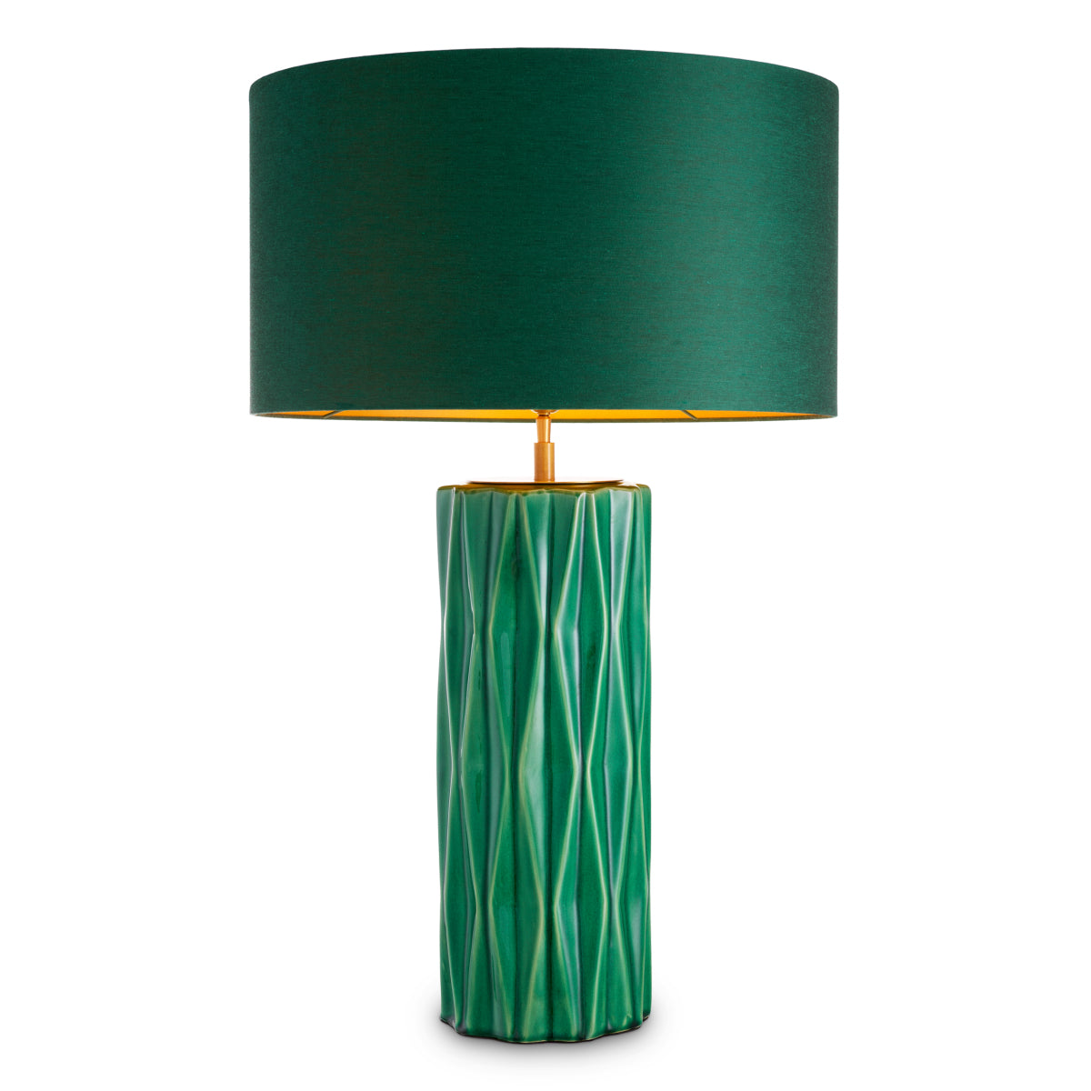 Table Lamp Amarello green ceramic incl shade