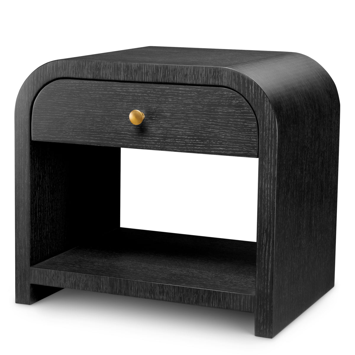 Nightstand Rhodes charcoal grey oak veneer