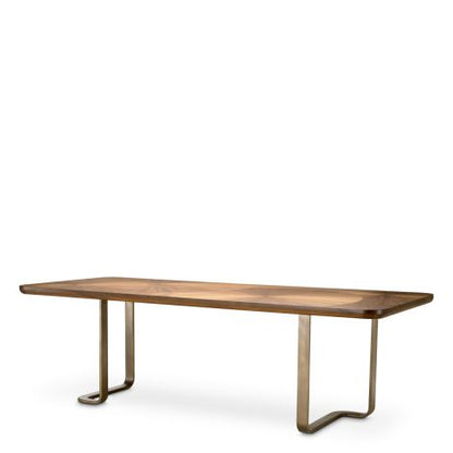 Dining Table Rucello light walnut veneer bronze finish