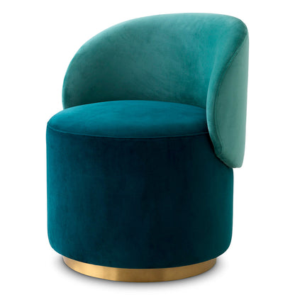 Low Dining Chair Greer savona sea green velvet