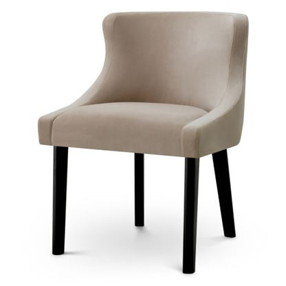 Dining Chair Chavelle black finish torrin natural velvet