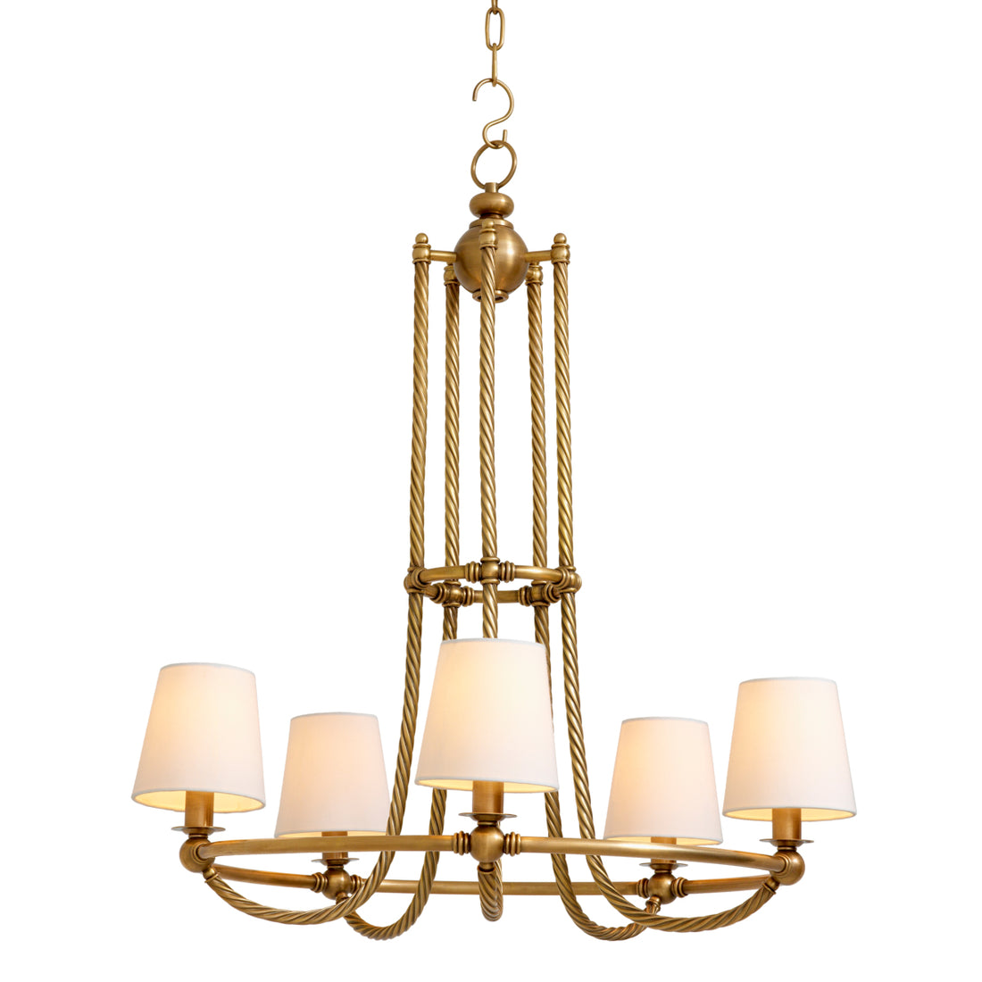 Chandelier Vienna L vintage brass finish