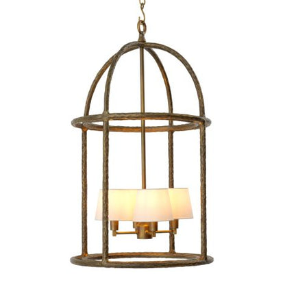 Pendant Montrose vintage brass finish incl white shades