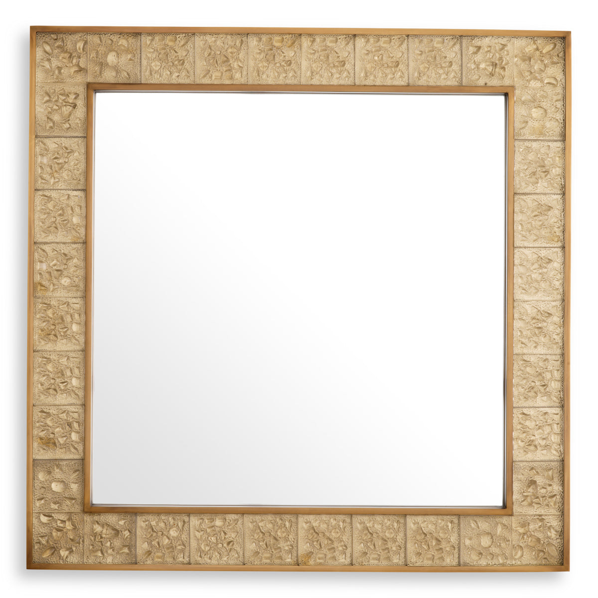 Mirror Mellot square vintage brass finish