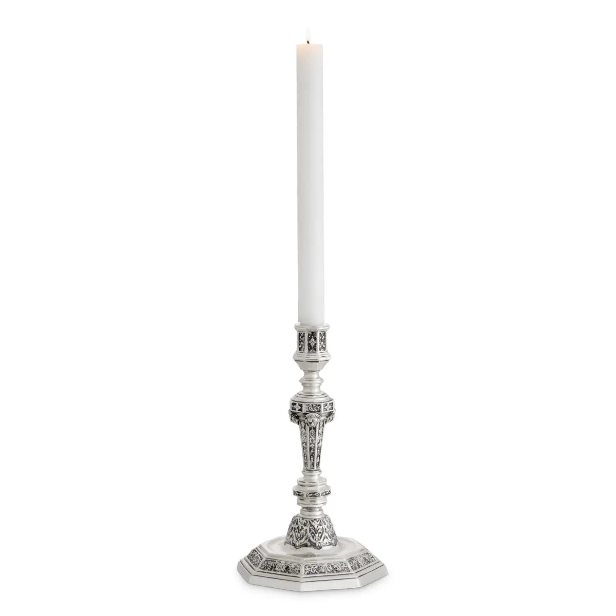Candle Holder Delavigne antique silver finish