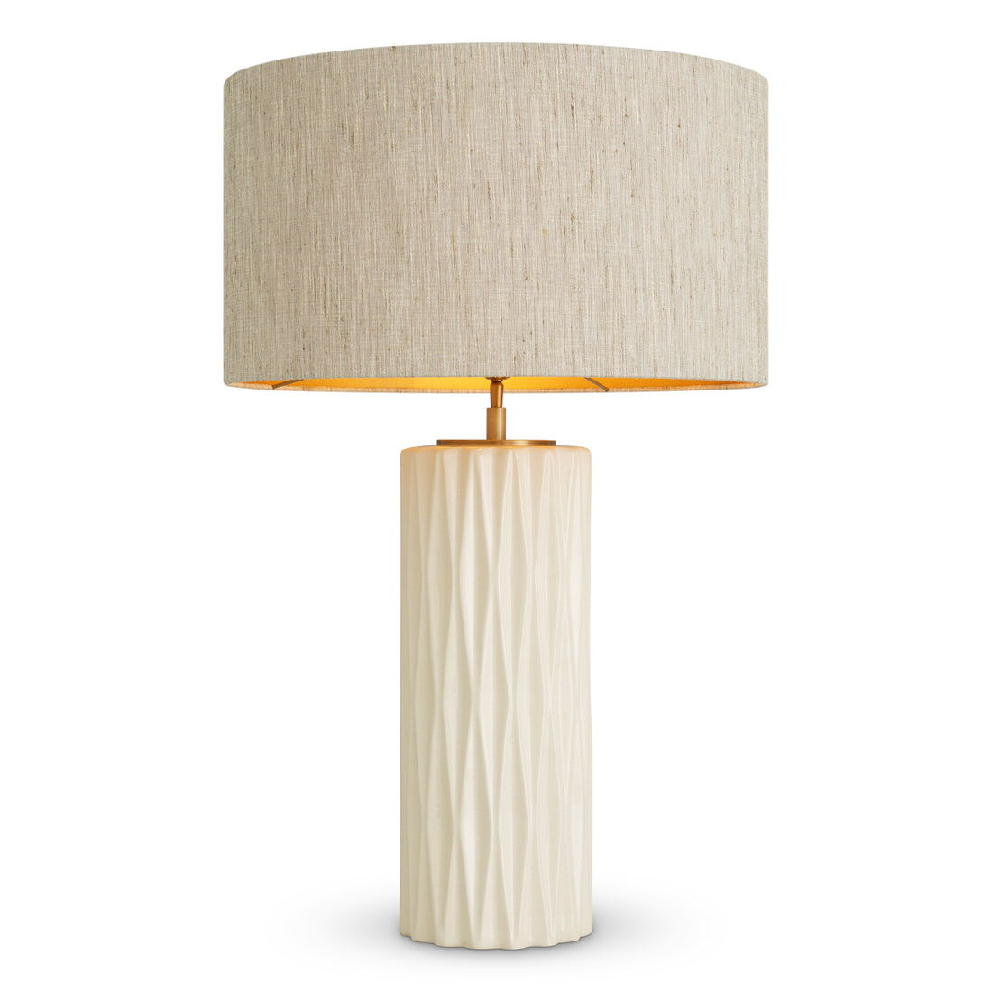 Table Lamp Amarello cream ceramic incl shade