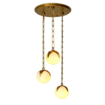 CDJ Chandelier Alesa S antique brass finish alabaster