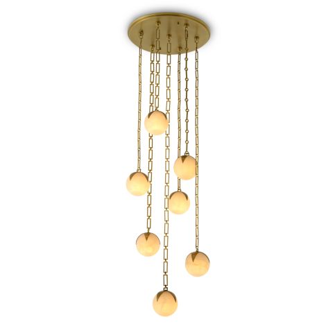CDJ Chandelier Alesa L antique brass finish alabaster