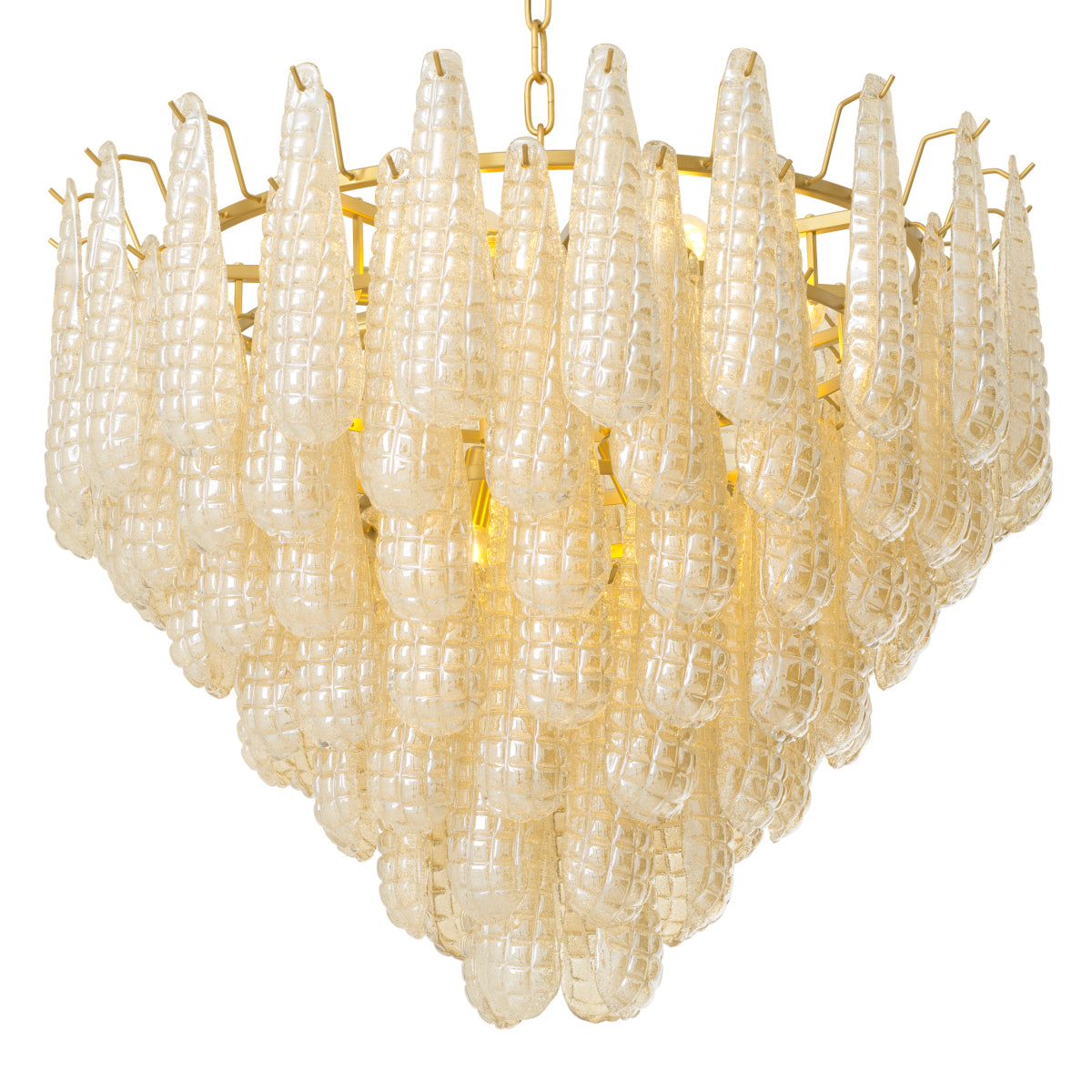 Chandelier Chaves L champagne colored glass