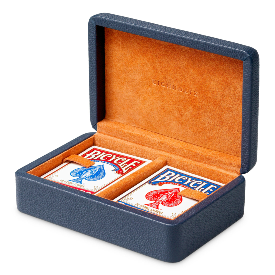 Deck Box The Ridges incl two decks of cards blue leather
