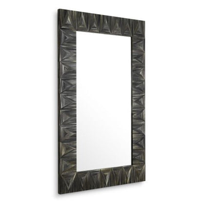 Mirror Belmont straw marquetry charcoal