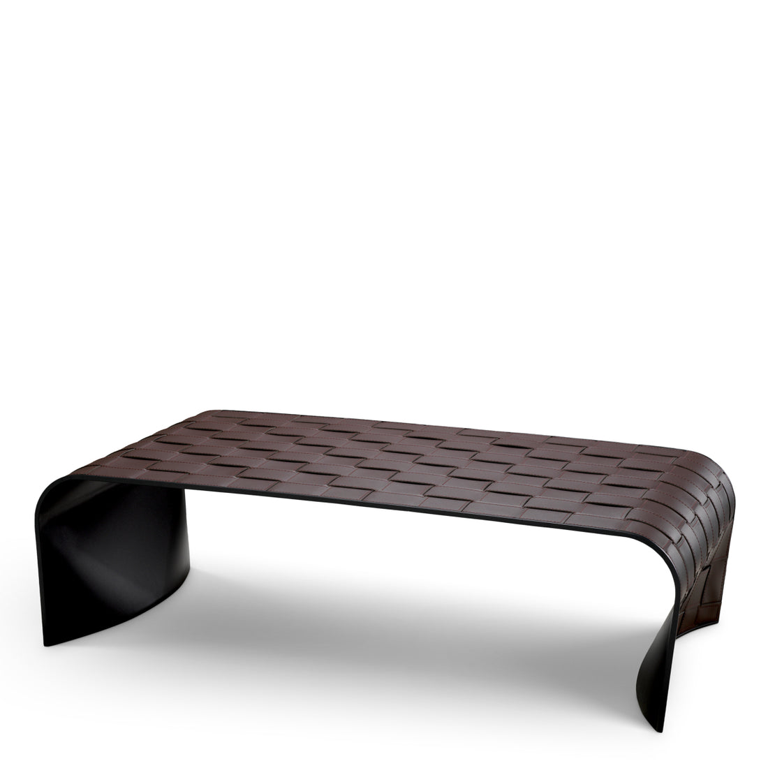 Coffee Table Marcello dark brown faux leather
