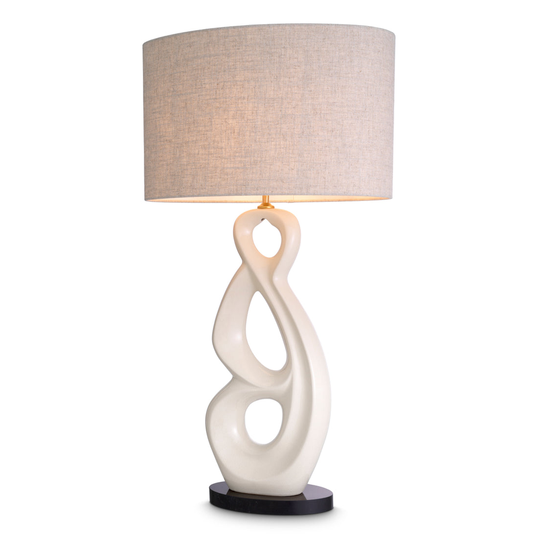 Table Lamp Macias crackled white ceramic incl shade