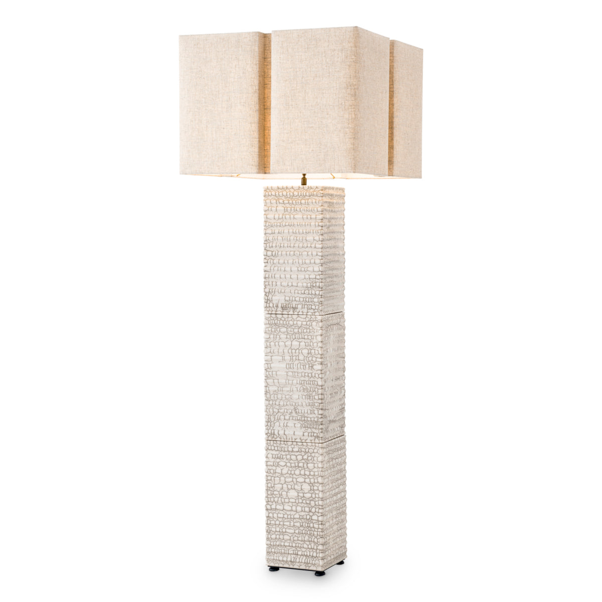 Floor Lamp Division raku ceramic crackled white incl shade