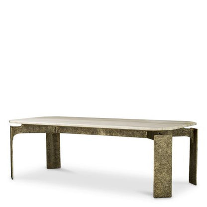 Dining Table Bodega Rectangular antique brass finish