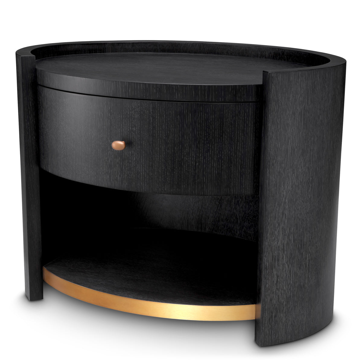 Bedside Table Rosemberg charcoal grey oak veneer