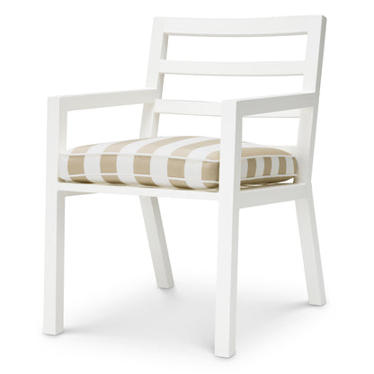 Outdoor Dining Chair Delta matte white florent beige