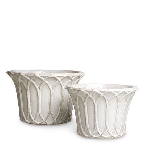 Outdoor Planter Iverson light grey finish set of 2