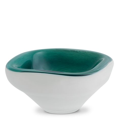 Bowl Aureum dark green white glass
